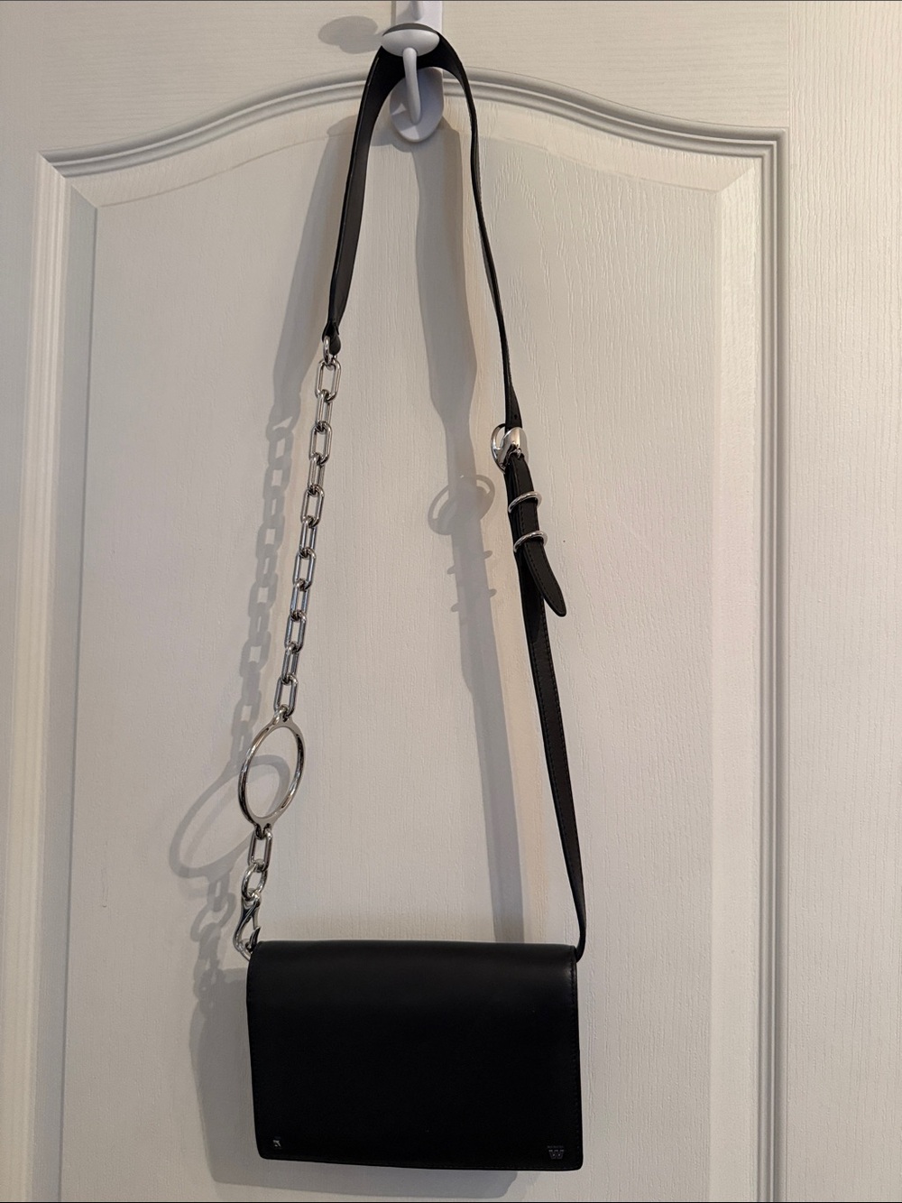 Alexander Wang Black Crossbody Shoulder Bag with Chain Accent